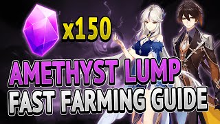 Amethyst Lump 150 Locations FAST FARMING ROUTE  Genshin Impact 20 [upl. by Syst788]