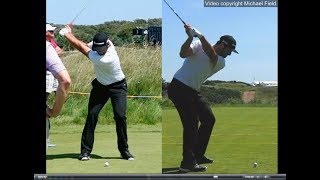 Jon Rahm golf swing  Long Iron faceon amp downtheline July 2017 [upl. by Towill]