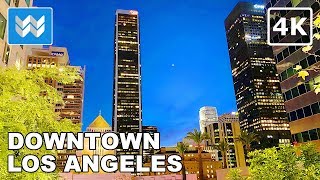 4K Downtown Los Angeles at Night  Walking Tour amp Travel Guide 🎧 Binaural City Sound [upl. by Dviad561]