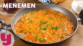 Menemen Tarifi  Kahvaltı Tarifleri  Yemekcom [upl. by Aizitel]