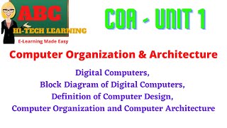 DIGITAL COMPUTERS AND BLOCK DIAGRAM [upl. by Fiel]