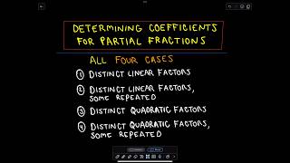 Determining Coefficients for Partial Fractions [upl. by Odine]