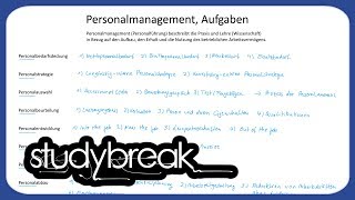 Personalmanagement Aufgaben  Unternehmensführung [upl. by Slaohcin]