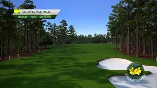 Course Flyover Augusta National Golf Clubs 8th Hole [upl. by Herson464]