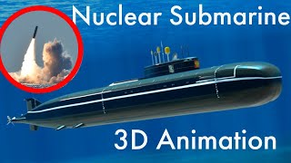 How a Nuclear Powered submarine works  submarine working 3d animation  learn from the base [upl. by Trescott]