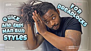 QUICK AND EASY HOW TO DO A BUN WITH DREADLOCKS [upl. by Akimert639]