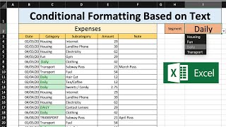 Conditional Formatting based on Text in Another Cell  Tutorial [upl. by Yruoc]