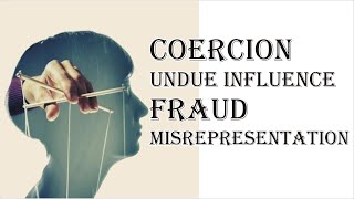 Coercion Undue Influence Fraud Misrepresentation  Indian Contract Act 1872  Law Guru [upl. by Herriott537]