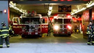 FDNY Ladder 24 and Engine 1 go on a run [upl. by Fina]