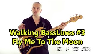 Walking Basslines 3  Using Chord Tones Fly Me To The Moon [upl. by Aihseyn]