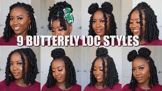 9 Ways To Style BUTTERFLY LOCS BOB  Quick and Easy [upl. by Yecats503]