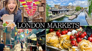 Best LONDON MARKETS to Visit  Tasty Food Canals Thames Flowers [upl. by Alrick32]