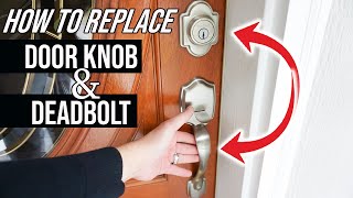 How To Replace And Install Deadbolt And Door Knob Handle Assembly KWIKSET Handleset  EASY DIY [upl. by Astraea]