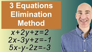 Solving Systems of 3 Equations Elimination [upl. by Nyllek]