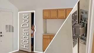 Installing the Hidden Door  Living Room Renovation  DIY [upl. by Leiba737]