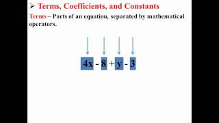 Terms Coefficients and Constants [upl. by Tuddor]