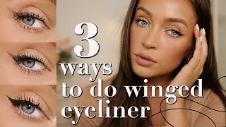 how to WINGED LINER pencil eyeshadow amp liquid methods for the perfect wing [upl. by Aksehcnarf157]