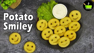 Potato Smileys With Just 3Ingredients  Potato Smiley Recipe  Easy Snacks Recipe  Potato Snacks [upl. by Sholeen599]