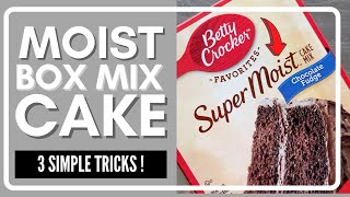 MOIST Box Mix Cake 3 Simple Tricks [upl. by Noivaz293]