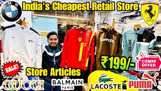 Indias Cheapest Retail Store 🔥  ₹199 Only 🥳  Original Branded Store Articles  Jersey Tshirt [upl. by Duhl]