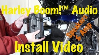 Install Harley Davidson Boom Audio Stage 1 or 2 Front Fairing Amplifier amp Speakers  Tutorial [upl. by Mikal]