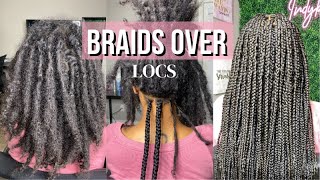 Braids Over Locs Tutorial  My first Time Attempting These [upl. by Mellisa]