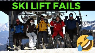 Funny SKI Lift Fails [upl. by Siroled]