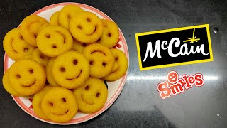 How to Fry McCain Smiles  McCain Smiley Fries  Scrumptious Ready To Fry Potato Smilies [upl. by Ekeiram]