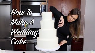 How To Make A Wedding Cake At Home  CHELSWEETS [upl. by Kinney211]