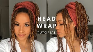 NEW HEADWRAP UPDO STYLE FOR LOCS  TUTORIAL [upl. by Adila]