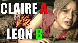 Claire A Scenario VS Leon B Scenario  Resident Evil 2 Remake [upl. by Nofpets137]