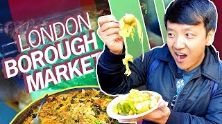 1000 YEAR OLD FOOD MARKET British Food Tour of Borough Market in LONDON [upl. by Itnaihc]