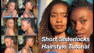 How to Style Short Sisterlocks  Sisterlocks Hairstyle Tutorial [upl. by Assenev]