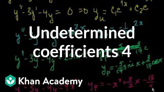 Undetermined coefficients 4  Second order differential equations  Khan Academy [upl. by Doolittle]