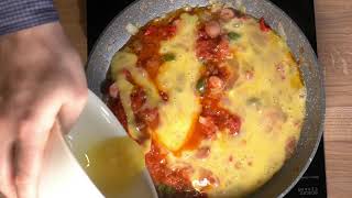 Spicy and Cheesy Turkish quotMenemenquot Recipe I Easy Breakfast [upl. by Urdna358]