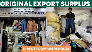 Cheapest Export Surplus Wholesaler  Cheapest branded clothes in mumbai  Export surplus [upl. by Yelhak438]