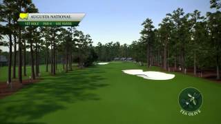 Course Flyover Augusta National Golf Clubs 1st Hole [upl. by Siduhey]