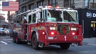 FDNY fire trucks responding compilation  horn siren and lights [upl. by Bertina]