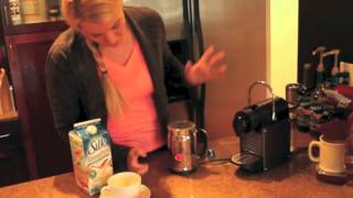 Nespresso Aeroccino Plus Frother Review Frothing Almond Milk [upl. by Delsman]